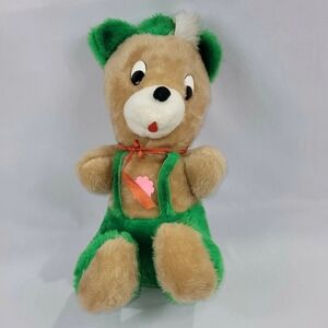 German Green Lederhosen Bear Plush 17" Vintage 1980s Stuffed Best Made Toys